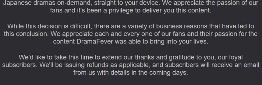 DramaFever closes
